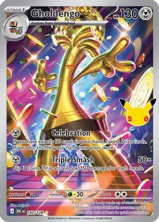 Gholdengo 142/128 Holofoil [ME: 30th Celebration] Pokemon Single Pokémon