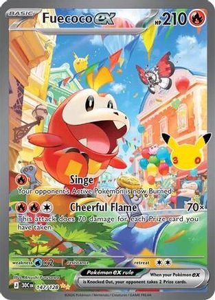 Fuecoco ex 147/128 Holofoil [ME: 30th Celebration] Pokemon Single Pokémon