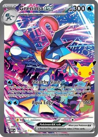Greninja ex 148/128 Holofoil [ME: 30th Celebration] Pokemon Single Pokémon