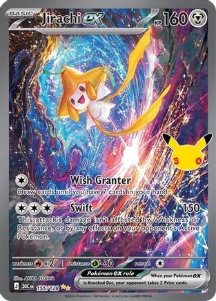 Jirachi ex 155/128 Holofoil [ME: 30th Celebration] Pokemon Single Pokémon