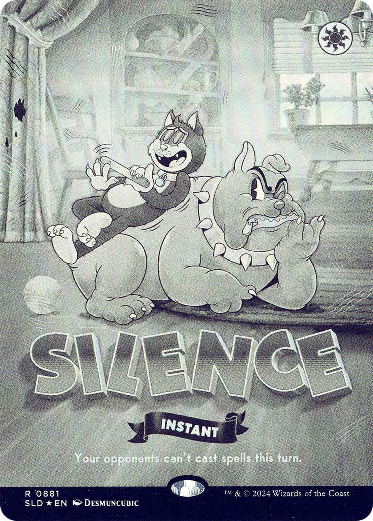 Silence (0881) (Black & White Foil) (SLD-881) [Secret Lair] Drop (Borderless) Foil MTG Single Wizards of the Coast