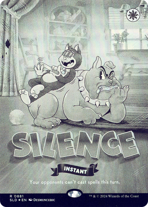 Silence (0881) (Black & White Foil) (SLD-881) [Secret Lair] Drop (Borderless) Foil MTG Single Wizards of the Coast