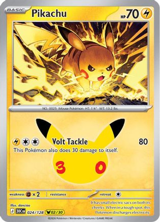 Pikachu 24/128 Holofoil [ME: 30th Celebration] Pokemon Single Pokémon