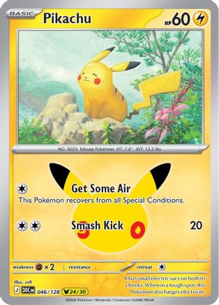 Pikachu 46/128 Holofoil [ME: 30th Celebration] Pokemon Single Pokémon