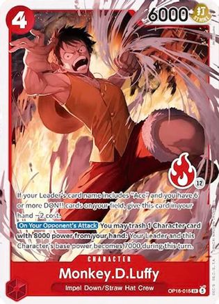 Monkey.D.Luffy (OP16-015) (Ace Deck) (OP16-015) [Set Sail Deck Set] One Piece Single Bandai