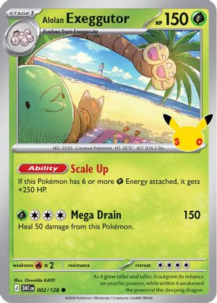 Alolan Exeggutor 2/128 Holofoil [ME: 30th Celebration] Pokemon Single Pokémon