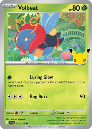 Volbeat 3 Holofoil [ME: 30th Celebration] Pokemon Single Pokémon