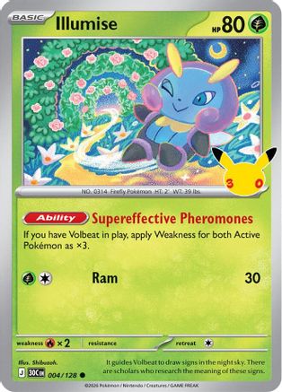 Illumise 4 Holofoil [ME: 30th Celebration] Pokemon Single Pokémon