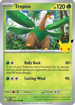 Tropius 5 Holofoil [ME: 30th Celebration] Pokemon Single Pokémon