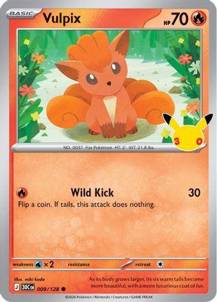 Vulpix 9 Holofoil [ME: 30th Celebration] Pokemon Single Pokémon