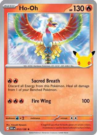 Ho-Oh 12 Holofoil [ME: 30th Celebration] Pokemon Single Pokémon
