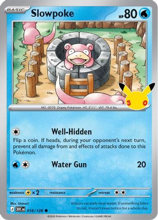 Slowpoke 16 Holofoil [ME: 30th Celebration] Pokemon Single Pokémon