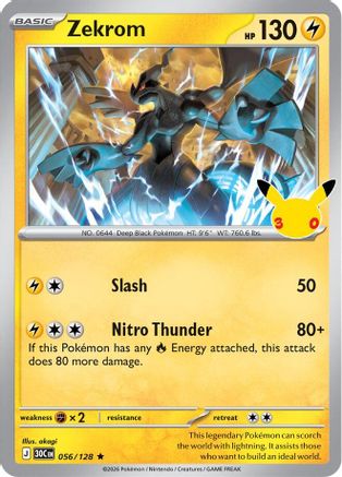 Zekrom 56 Holofoil [ME: 30th Celebration] Pokemon Single Pokémon