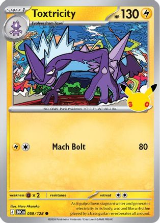 Toxtricity 59/128 Holofoil [ME: 30th Celebration] Pokemon Single Pokémon