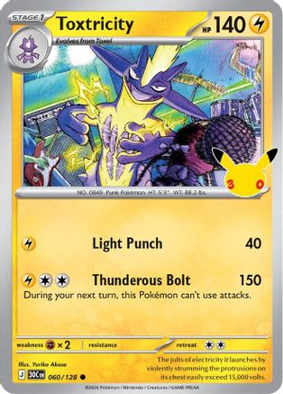 Toxtricity 60/128 Holofoil [ME: 30th Celebration] Pokemon Single Pokémon
