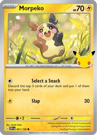 Morpeko 61/128 Holofoil [ME: 30th Celebration] Pokemon Single Pokémon