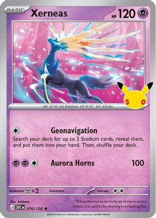Xerneas 76 Holofoil [ME: 30th Celebration] Pokemon Single Pokémon