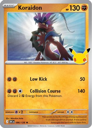 Koraidon 86 Holofoil [ME: 30th Celebration] Pokemon Single Pokémon