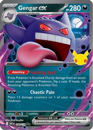 Gengar ex 90 Holofoil [ME: 30th Celebration] Pokemon Single Pokémon