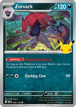 Zoroark 96 Holofoil [ME: 30th Celebration] Pokemon Single Pokémon