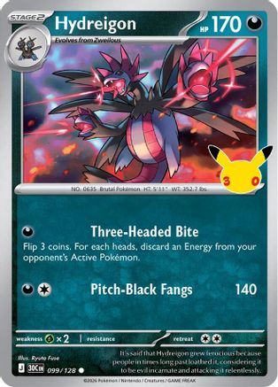 Hydreigon 99 Holofoil [ME: 30th Celebration] Pokemon Single Pokémon