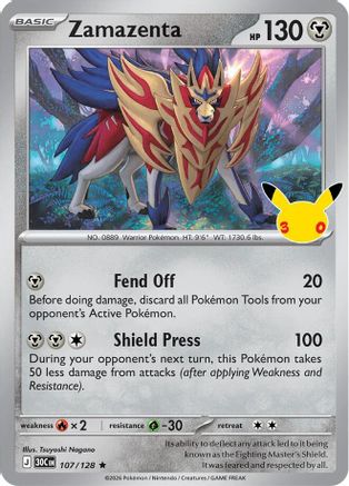 Zamazenta 107 Holofoil [ME: 30th Celebration] Pokemon Single Pokémon