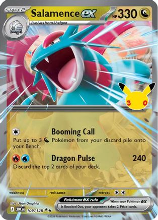 Salamence ex 109/128 Holofoil [ME: 30th Celebration] Pokemon Single Pokémon