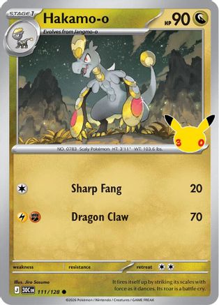 Hakamo-o 111 Holofoil [ME: 30th Celebration] Pokemon Single Pokémon