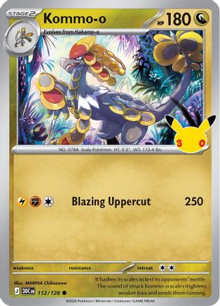 Kommo-o 112 Holofoil [ME: 30th Celebration] Pokemon Single Pokémon
