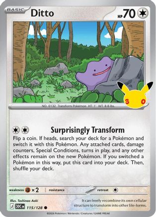 Ditto 115 Holofoil [ME: 30th Celebration] Pokemon Single Pokémon