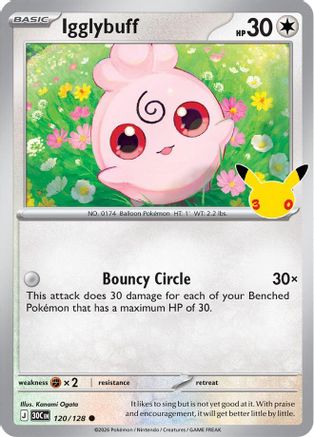 Igglybuff 120 Holofoil [ME: 30th Celebration] Pokemon Single Pokémon