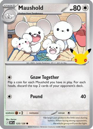 Maushold 125/128 Holofoil [ME: 30th Celebration] Pokemon Single Pokémon