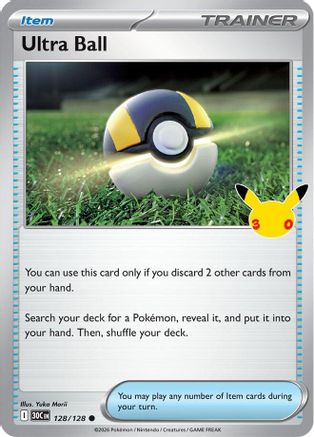 Ultra Ball 128 Holofoil [ME: 30th Celebration] Pokemon Single Pokémon