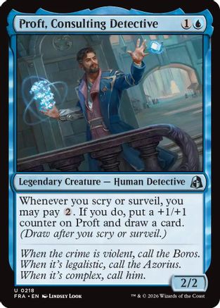 Proft, Consulting Detective (FRA-218) [Reality Fracture] Foil MTG Single Wizards of the Coast