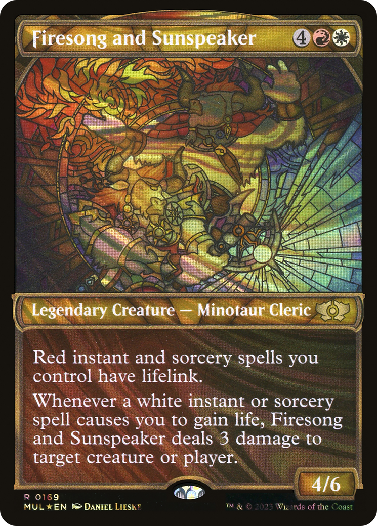 Firesong and Sunspeaker (Halo Foil) (MUL-169) [Multiverse Legends] (Showcase) Foil MTG Single Wizards of the Coast