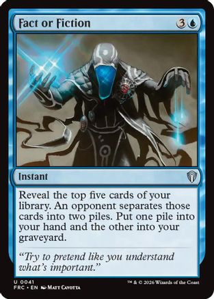 Fact or Fiction (FRC-041) [Commander: Reality Fracture] MTG Single Wizards of the Coast