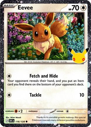 Eevee (30th Celebration) 116/128 Holofoil [Misc: Blister Exclusives] Pokemon Single Pokémon