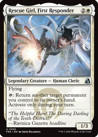 Rescue Girl, First Responder (FRA-202) [Reality Fracture] Foil MTG Single Wizards of the Coast