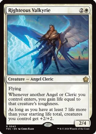 Righteous Valkyrie (FDC-043) [Commander: Foundations] MTG Single Wizards of the Coast