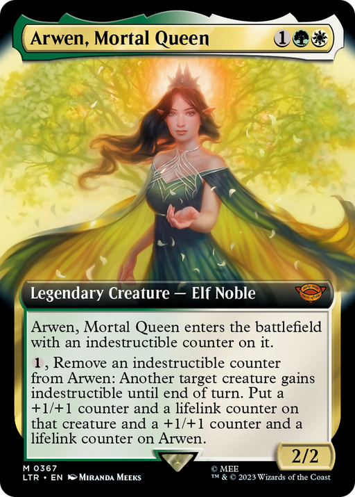 Arwen, Mortal Queen (LTR-367) [The Lord of the Rings: Tales of Middle-earth] (Extended Art) MTG Single Wizards of the Coast