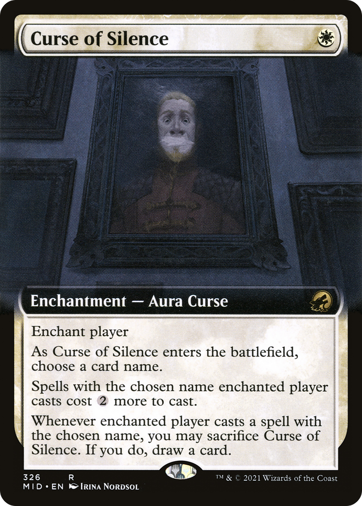 Curse of Silence (MID-326) [Innistrad: Midnight Hunt] (Extended Art) Foil MTG Single Wizards of the Coast