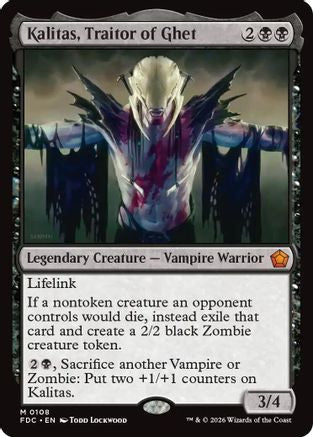 Kalitas, Traitor of Ghet (FDC-108) [Commander: Foundations] MTG Single Wizards of the Coast
