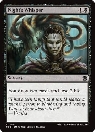 Night's Whisper (FDC-119) [Commander: Foundations] MTG Single Wizards of the Coast