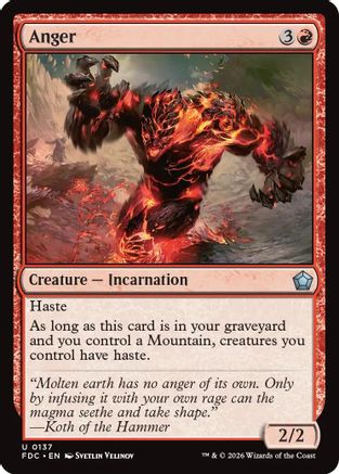 Anger (FDC-137) [Commander: Foundations] MTG Single Wizards of the Coast