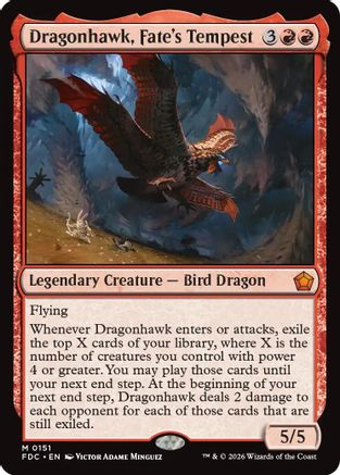 Dragonhawk, Fate's Tempest (FDC-151) [Commander: Foundations] MTG Single Wizards of the Coast