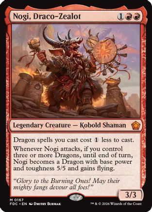 Nogi, Draco-Zealot (FDC-167) [Commander: Foundations] MTG Single Wizards of the Coast