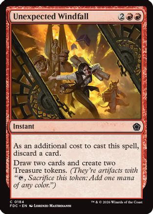 Unexpected Windfall (FDC-184) [Commander: Foundations] MTG Single Wizards of the Coast