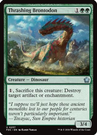 Thrashing Brontodon (FDC-237) [Commander: Foundations] MTG Single Wizards of the Coast