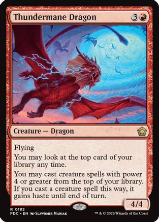 Thundermane Dragon (FDC-182) [Commander: Foundations] MTG Single Wizards of the Coast