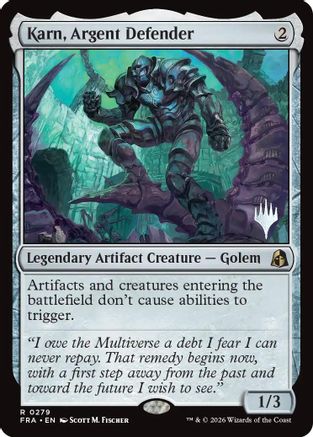 Karn, Argent Defender (PPFRA-279) [Promo Pack: Reality Fracture]